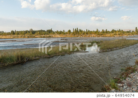 Chu River, border between Kazakhstan and Chu River, border between Kazakhstan and 64954074