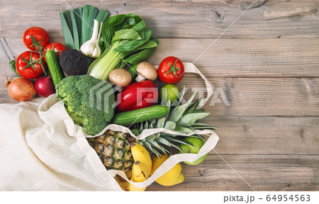 Fresh vegetables fruits cotoon bag Tomato cucumber Fresh vegetables fruits cotoon bag Tomato cucumber 64954563