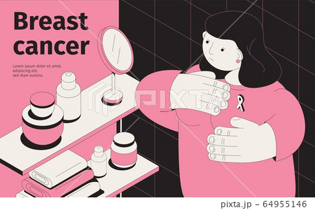 Isometric Breast Cancer Background Isometric Breast Cancer Background 64955146