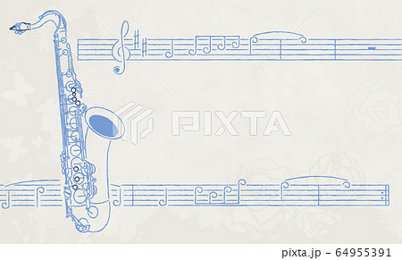 名札テンプレート単体青2 テナーサックス のイラスト素材