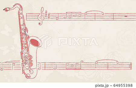 名札テンプレート単体赤2 テナーサックス のイラスト素材