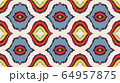 Ikat geometric folklore ornament with diamonds. 64957875