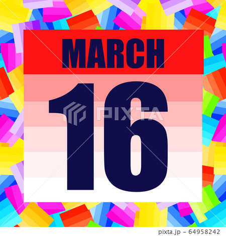 March 16 icon. For planning important day. Banner for holidays and special days. Sixteenth of march. March 16 icon. For planning important day. Banner for holidays and special days. Sixteenth of march. 64958242