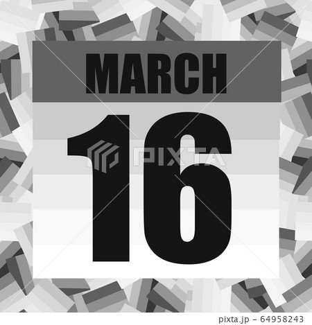 March 16 icon. For planning important day. Banner for holidays and special days. Sixteenth of march. March 16 icon. For planning important day. Banner for holidays and special days. Sixteenth of march. 64958243