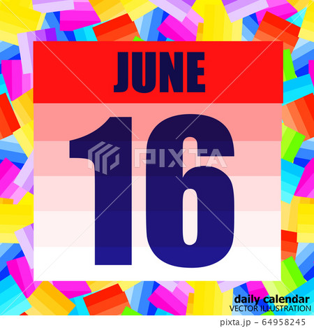 June 16 icon. For planning important day. Banner for holidays and special days. Sixteenth of june icon. 64958245