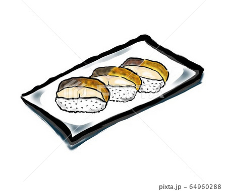 焼き鯖寿司 郷土料理 イラストのイラスト素材