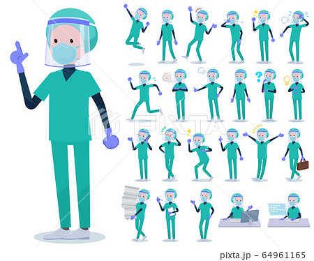 flat type surgical doctor men face sealed_emotion flat type surgical doctor men face sealed_emotion 64961165