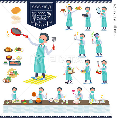 flat type mask Doctor old man_cooking 64961174