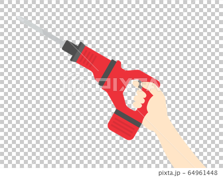 Illustration with an electric screwdriver Illustration with an electric screwdriver 64961448