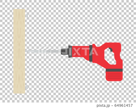 Illustration of turning a screw with an electric screwdriver Illustration of turning a screw with an electric screwdriver 64961457
