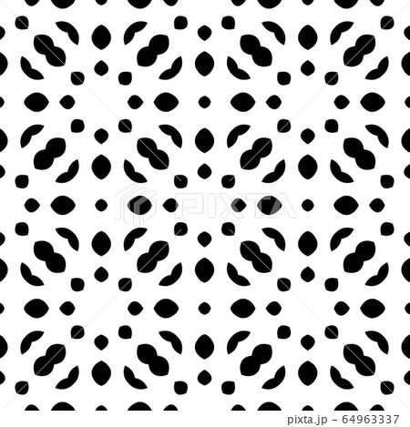Black and white seamless pattern, texture, floral geometric design, retro, vintage ornament Black and white seamless pattern, texture, floral geometric design, retro, vintage ornament 64963337