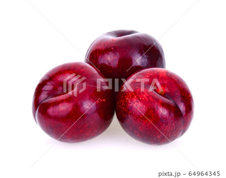 red cherry plum isolated on white background 64964345