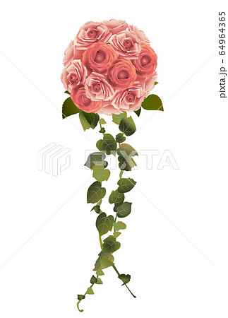 バラの花のブライダルブーケのイラスト素材