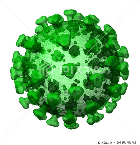 コロナウイルス緑 背景透明のイラスト素材