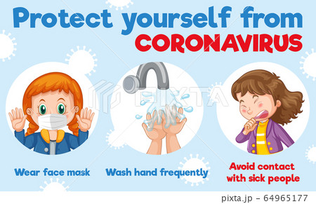Coronavirus poster design with ways to protect 64965177