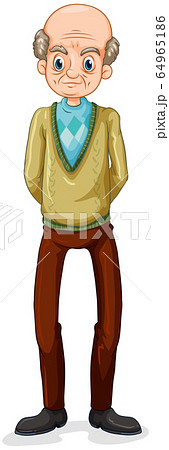 Old man standing on white background Old man standing on white background 64965186