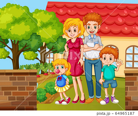 Scene with people in family relaxing at home 64965187