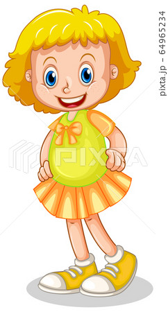Cute girl smiling on white background Cute girl smiling on white background 64965234