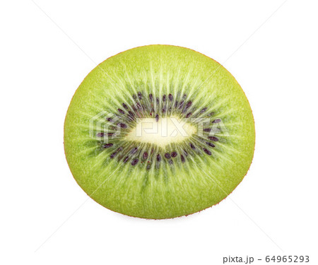 Slices kiwi fruit isolated on white background 64965293