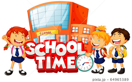 Font design for word school time on white Font design for word school time on white 64965389