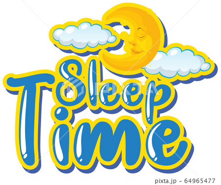 Font design for word sleep time with moon in the Font design for word sleep time with moon in the 64965477