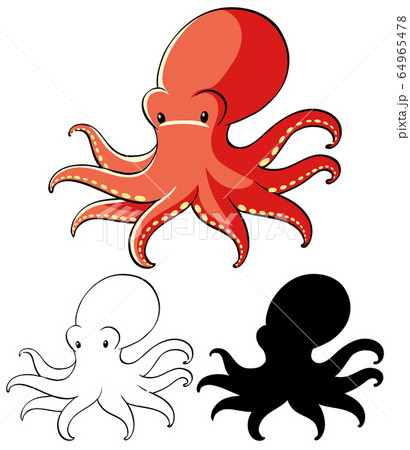 Set of octopus cartoon 64965478
