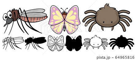 Set of simple insect cartoon 64965816