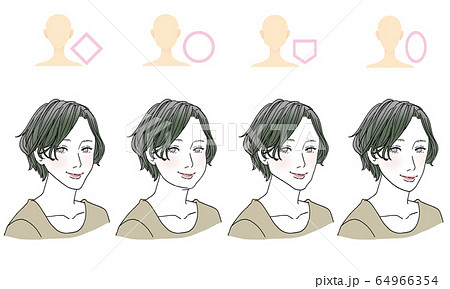 顔型別ヘアスタイル 顔型別ヘアスタイル 64966354