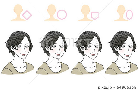 顔型別ヘアスタイル 顔型別ヘアスタイル 64966358