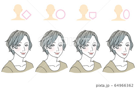 顔型別ヘアスタイル 顔型別ヘアスタイル 64966362