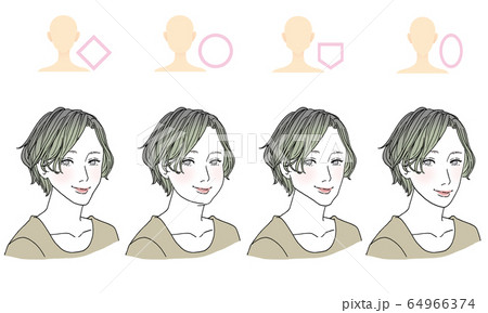 顔型別ヘアスタイル 顔型別ヘアスタイル 64966374