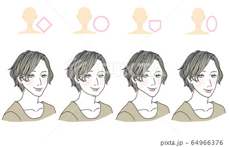 顔型別ヘアスタイル 顔型別ヘアスタイル 64966376