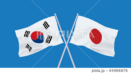 日韓　国旗 64966876