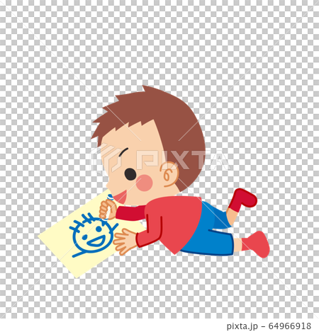 お絵描きをしている小さな男の子 64966918