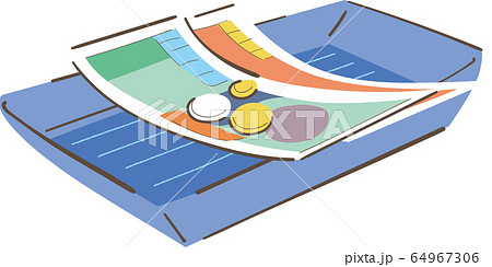 カルトン キャッシュトレイ イラストのイラスト素材