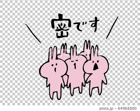 「密です」ウサギ 64968800