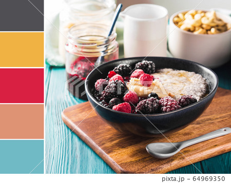 Vegan Chia pudding with berries Color swatch Vegan Chia pudding with berries Color swatch 64969350