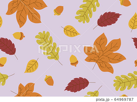 Seamless pattern of autumn leaves and acorn fall Seamless pattern of autumn leaves and acorn fall 64969787