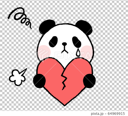 ハートを持つ　パンダ 64969915