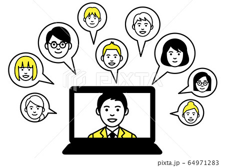 リモートワーク ノートパソコン web会議 リモートワーク ノートパソコン web会議 64971283