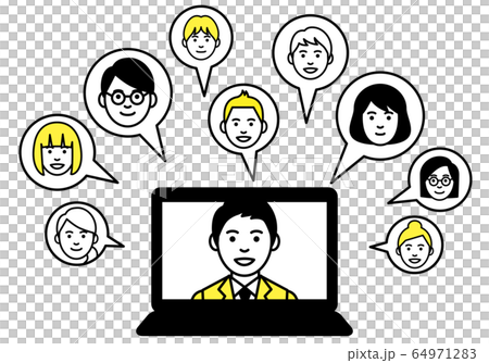 リモートワーク ノートパソコン web会議 リモートワーク ノートパソコン web会議 64971283