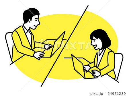 リモートワーク　web会議 64971289