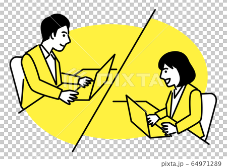 リモートワーク　web会議 64971289