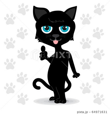 Black cat with blue eyes standing. It made Black cat with blue eyes standing. It made 64971631