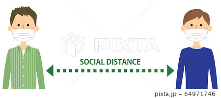 ソーシャルディスタンス　社会的距離 64971746