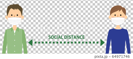 ソーシャルディスタンス　社会的距離 64971746
