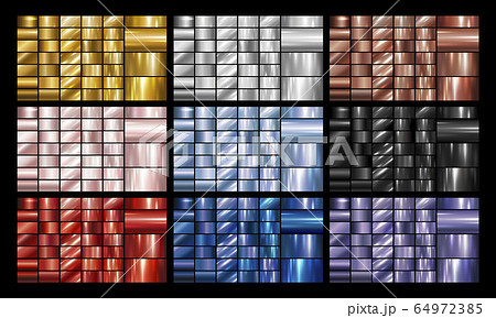 Set of gold silver copper rose blue black metal 64972385