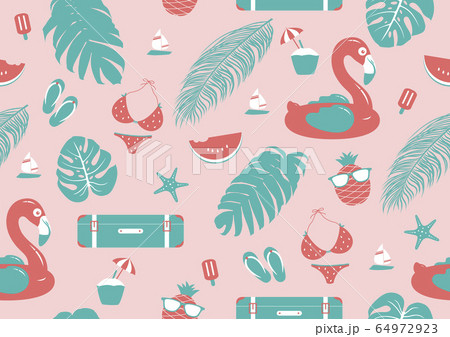 Summer seamless pattern design vector illustration Summer seamless pattern design vector illustration 64972923