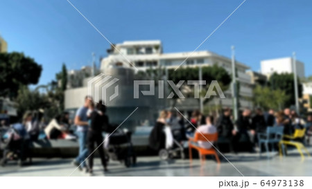 Tourists and locals at the new Dizengoff Square 64973138