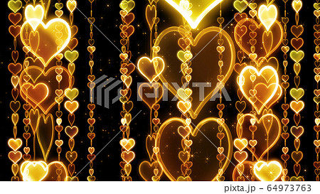 ライン ハート キラキラ イルミネーション 3d イラスト 背景 バックグラウンドのイラスト素材